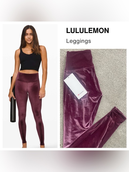 lululemon athletica Pants - LULULEMON ATHLETICA Velvet Wunder Lounge Tight Leggings - Garnet